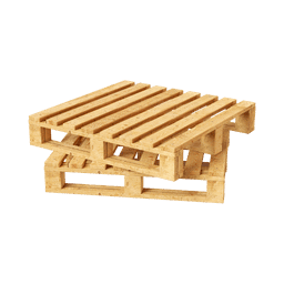 A pallet collection of three new pallets stacked on top of each other against a plain background.